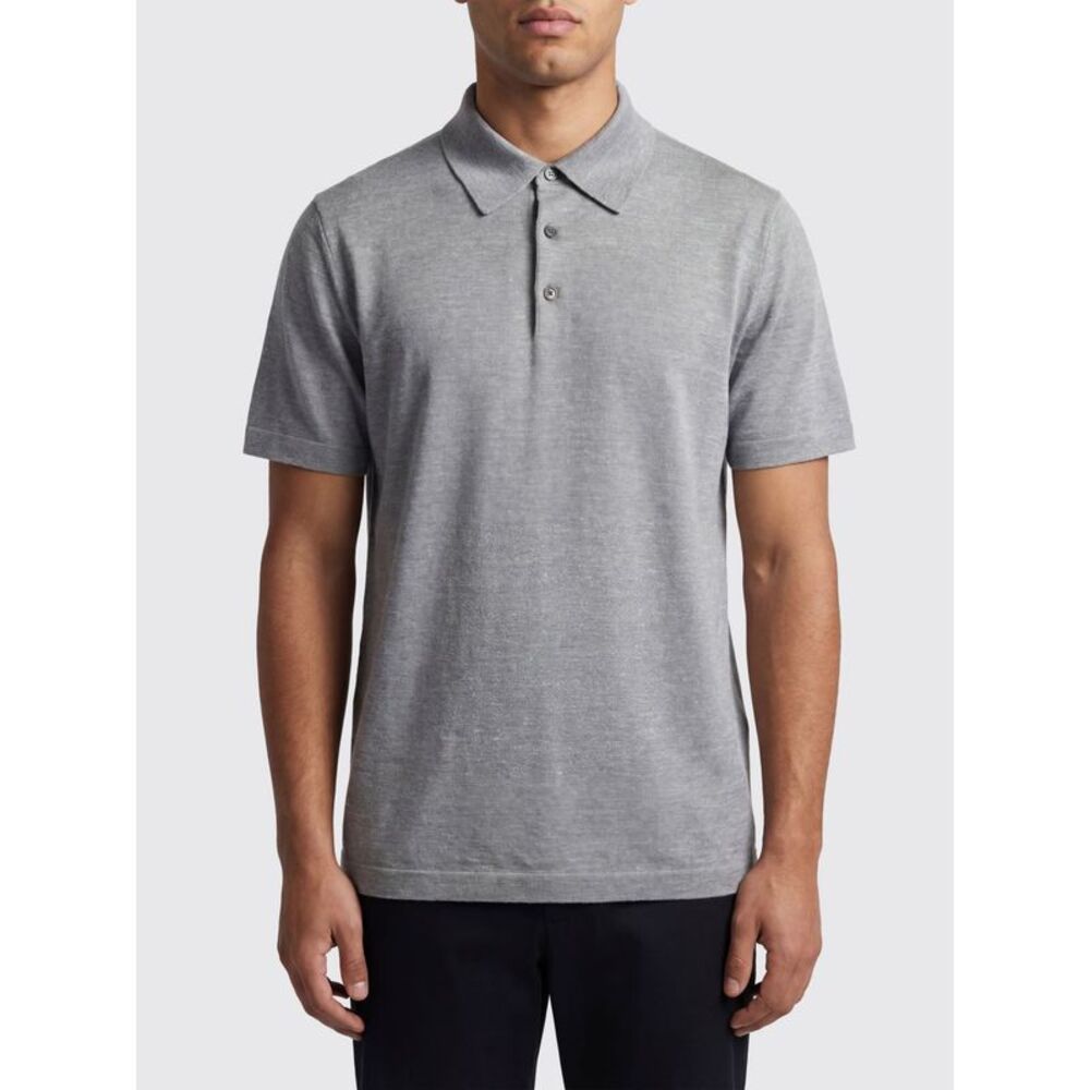 Brioni Polo Shirt Men Grey